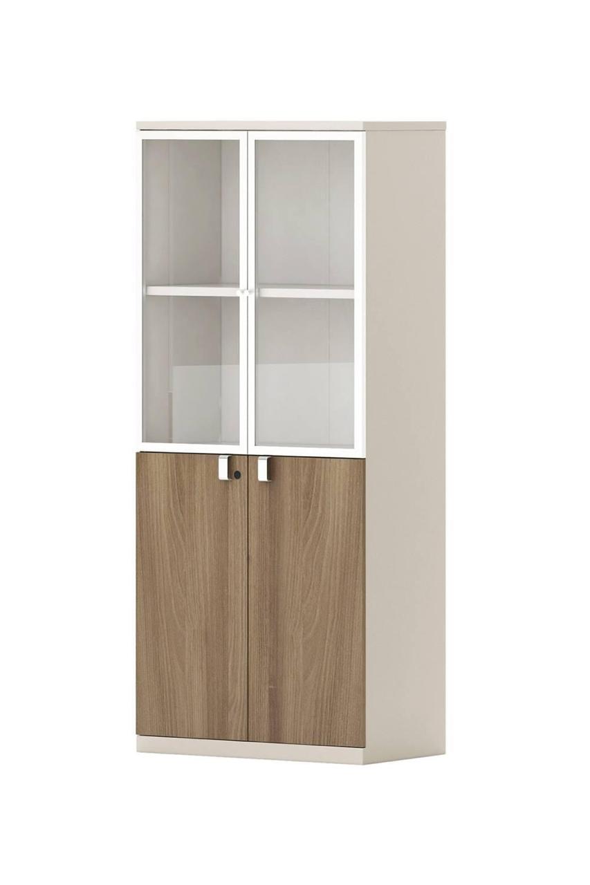 Glass door bookcase cabinet