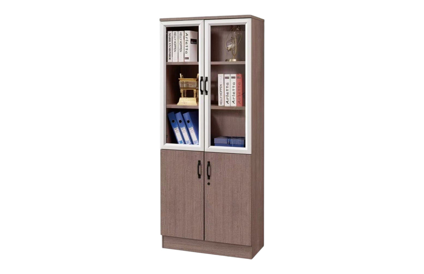Glass door bookcase cabinet